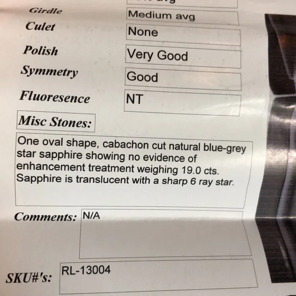 19 ct Star Sapphire surrounded by Diamonds in gold - Picture 12 of 15